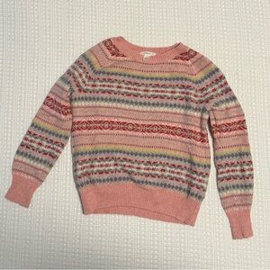 Crewcuts Pink and Gray Patterned Kids Sweater